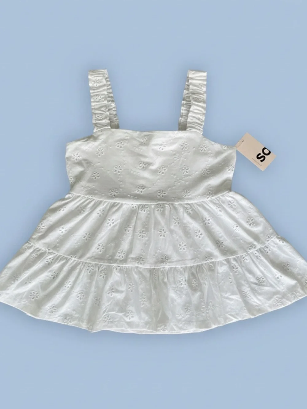 NWT white eyelet top sm
